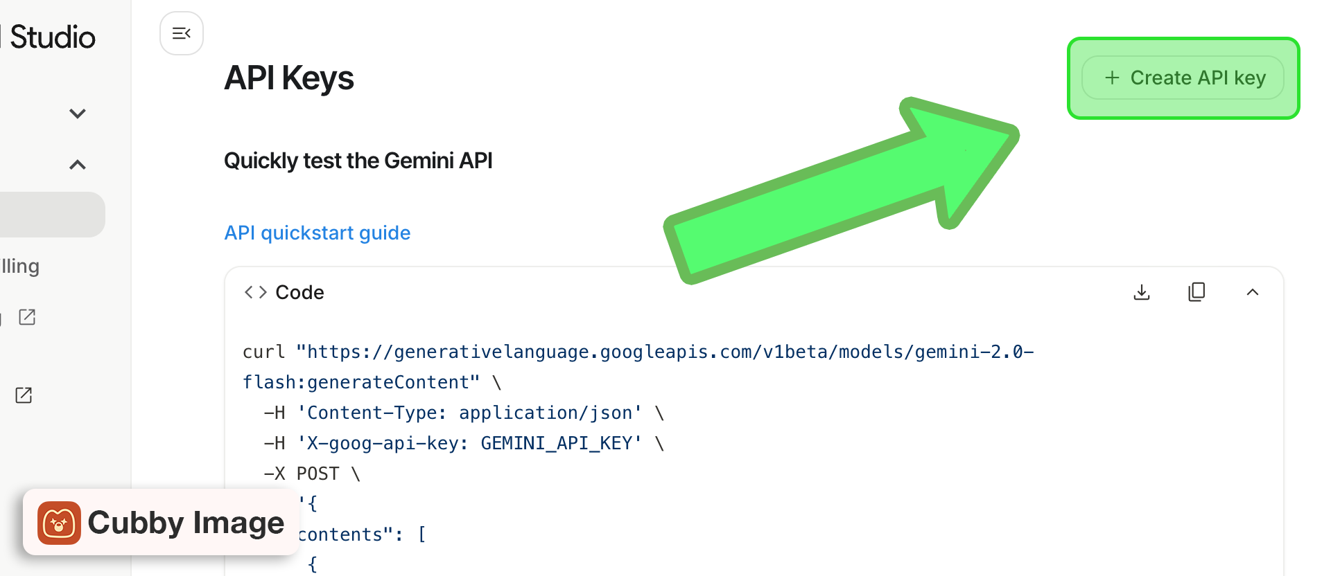 Create API key
