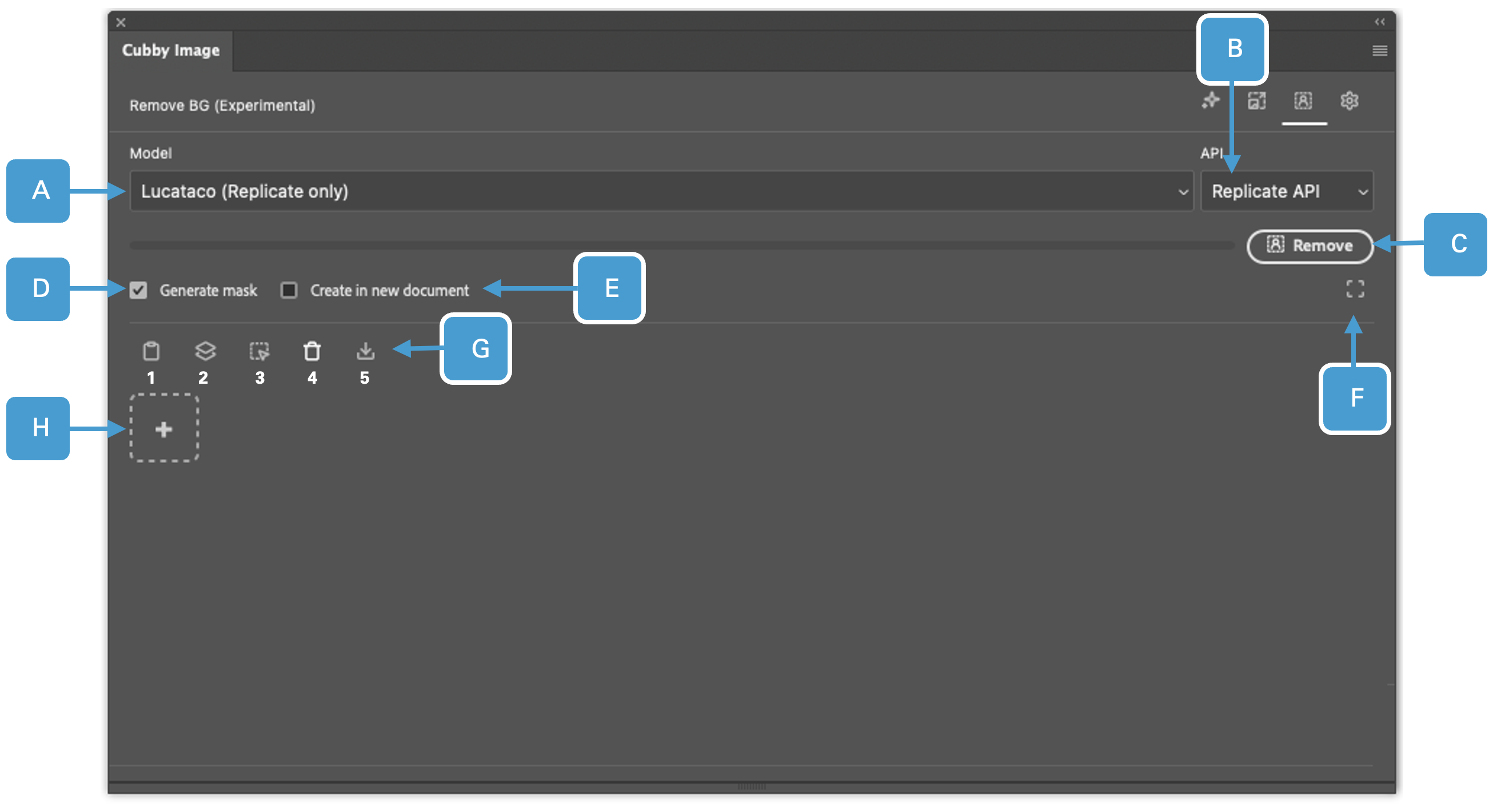 Background Removal Panel UI