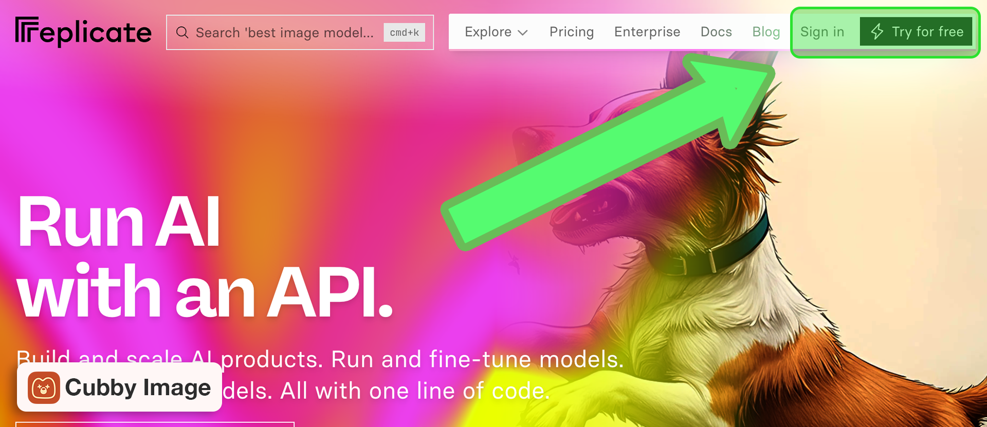Replicate homepage