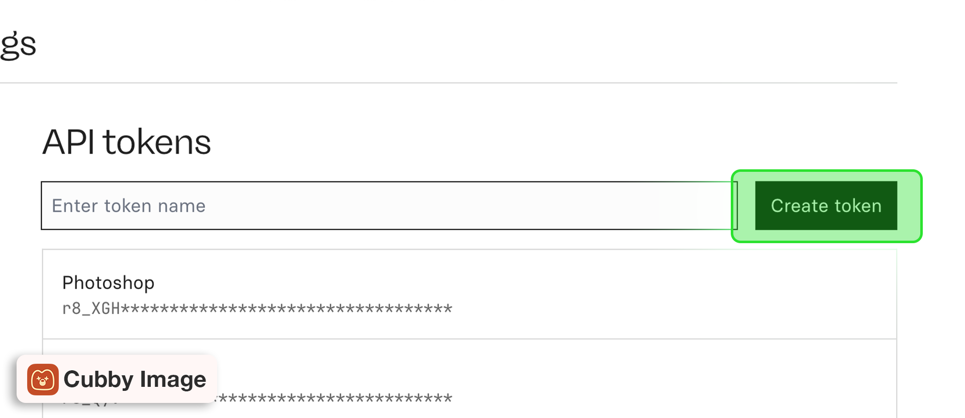 Create API token